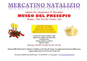 Locandina Mercatino natalizio museo presepio roma