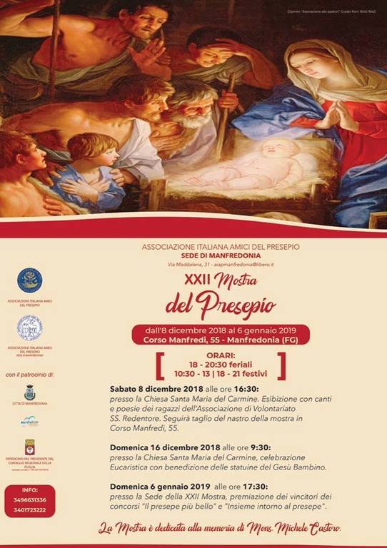 Manifesto XXII Mostra del presepio a MANFREDONIA