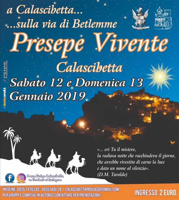 Locandina Calascibetta - Enna - presepe vivente